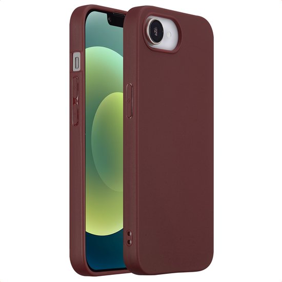 Coque de téléphone rouge vin avec découpe caméra, présentée sur fond blanc.
