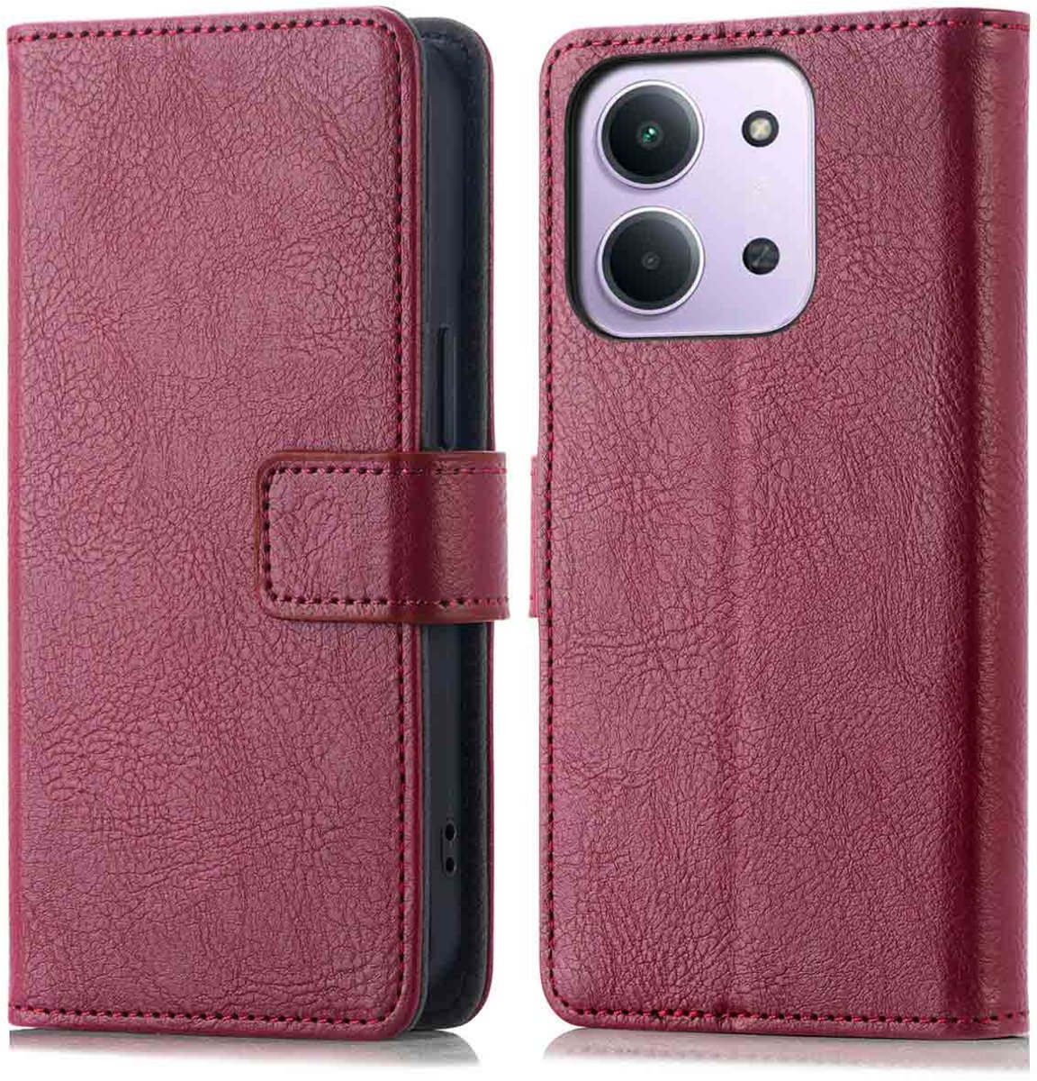 imoshion Hoesje - Geschikt voor Xiaomi Redmi 15C (5G) - Luxe Bookcase - Bordeaux