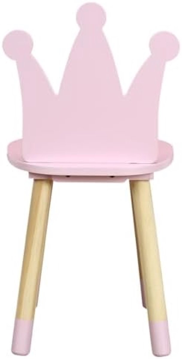 Kinderstoel met kroonmotief - Roze houten design voor de kinderkamer — afbeelding 4