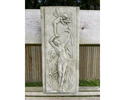 Hangende Tuin Plaque Beeld Nymf en Cherubijn Decoratie
