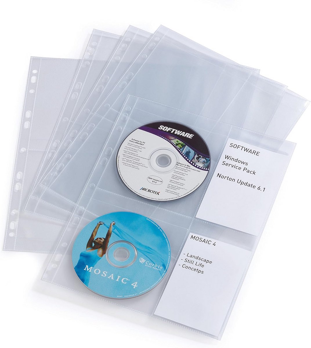 CD/DVD Hoezen voor 4 Schijven - 10 Stuks - Transparant