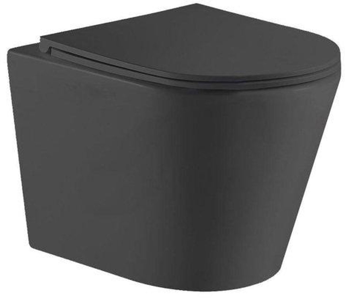 FugaFlow Lamas hangtoilet – Toiletpot – Inclusief zitting – Mat zwart