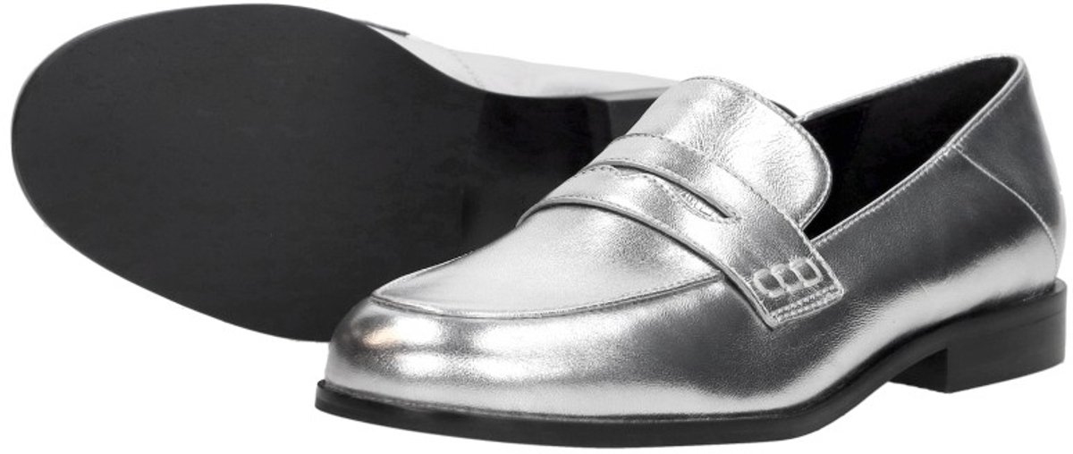 Shoecolate Mocassin Mocassin - Zilverkleur - Maat 40