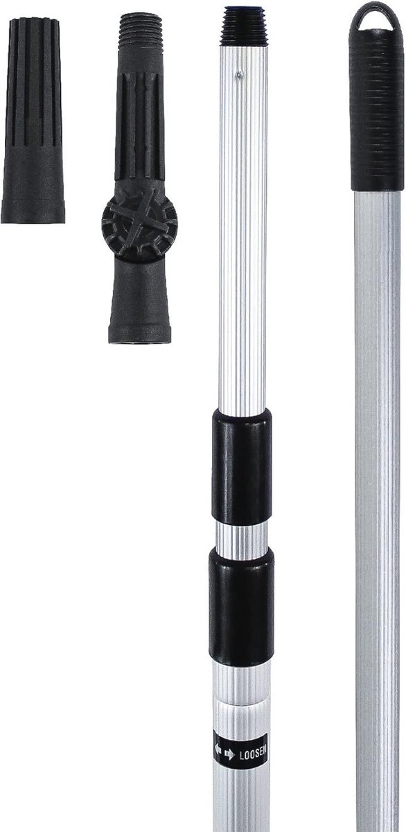 Uittrekbare Aluminium Telescoopstang 4 Meter met Hoekstuk en Adapter