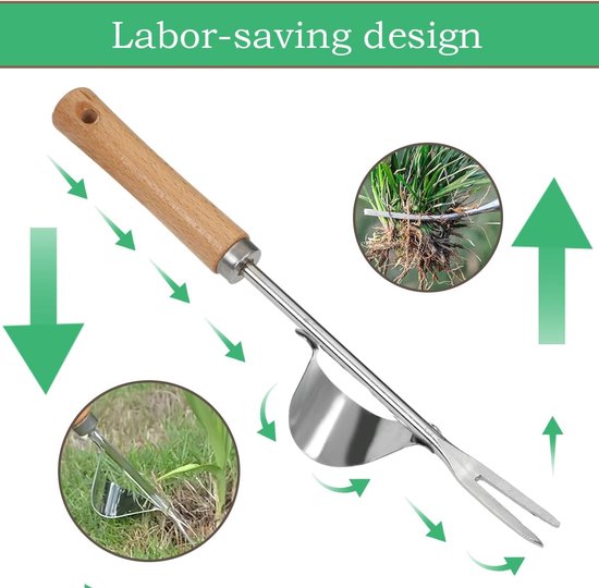 Onkruidsteker Set van 3 - Handgereedschap voor Tuinieren met Antislip Handschoenen - Ideaal voor Wieden en Graven van Merkloos	 — afbeelding 4