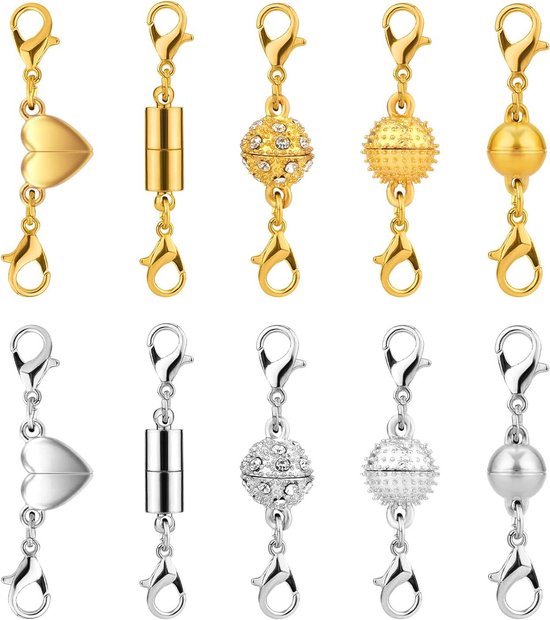 ALEXCRAFT Magnetische Ketting Sluitingen Groot Goud Zilver Magnetische