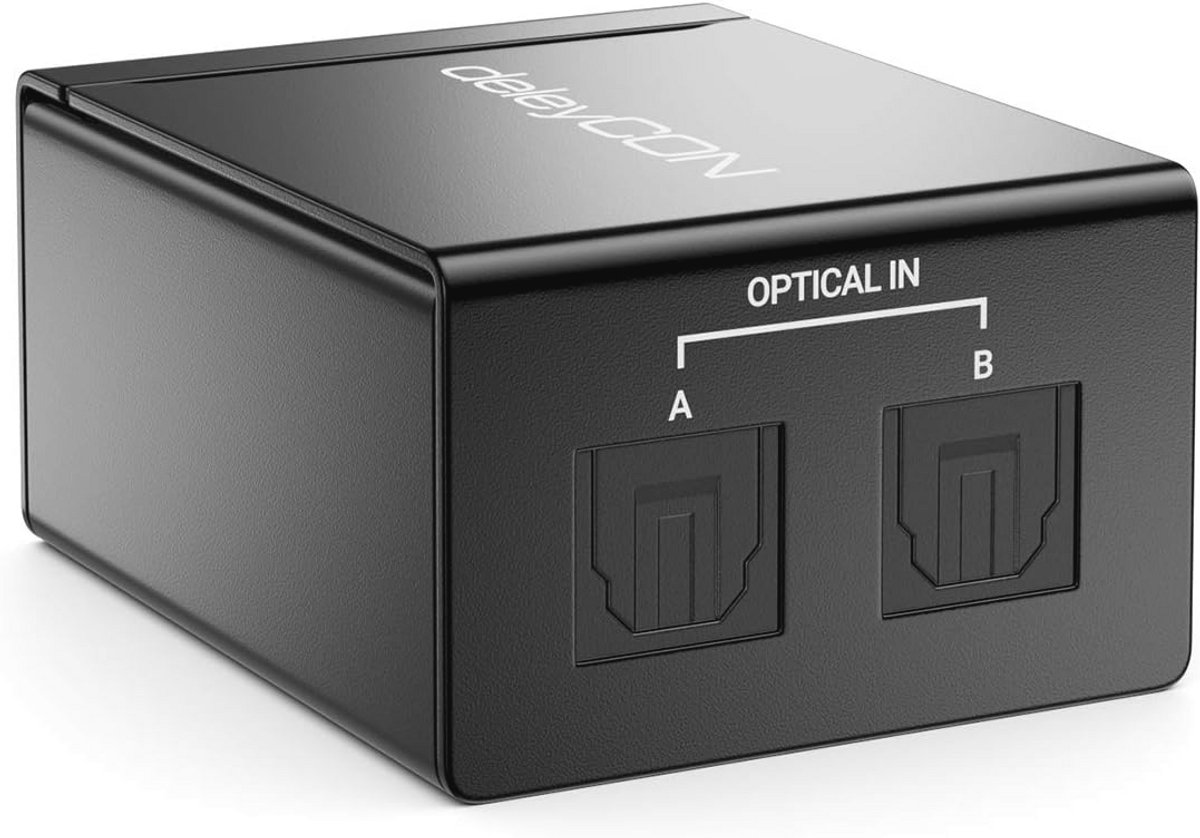 Toslink 2x1 Switch SPDIF Audio Handmatige Switcher Splitter - Optisch TOSLINK van Metaal