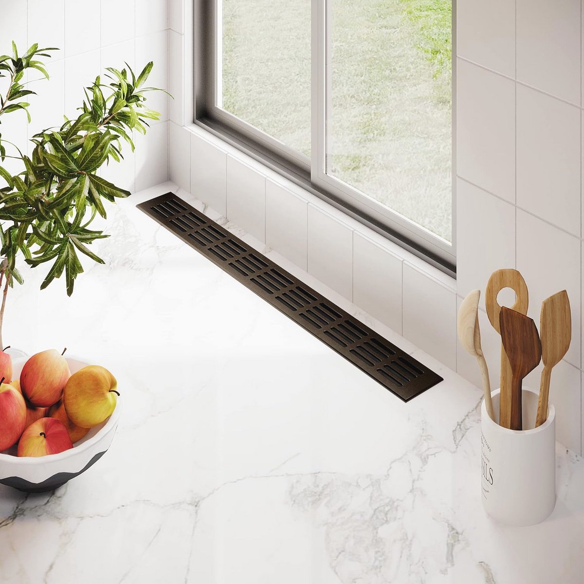 Ventilatierooster Aluminium 60mm Breedte - Verkrijgbaar in 9 Lengtes en 6 Kleuren