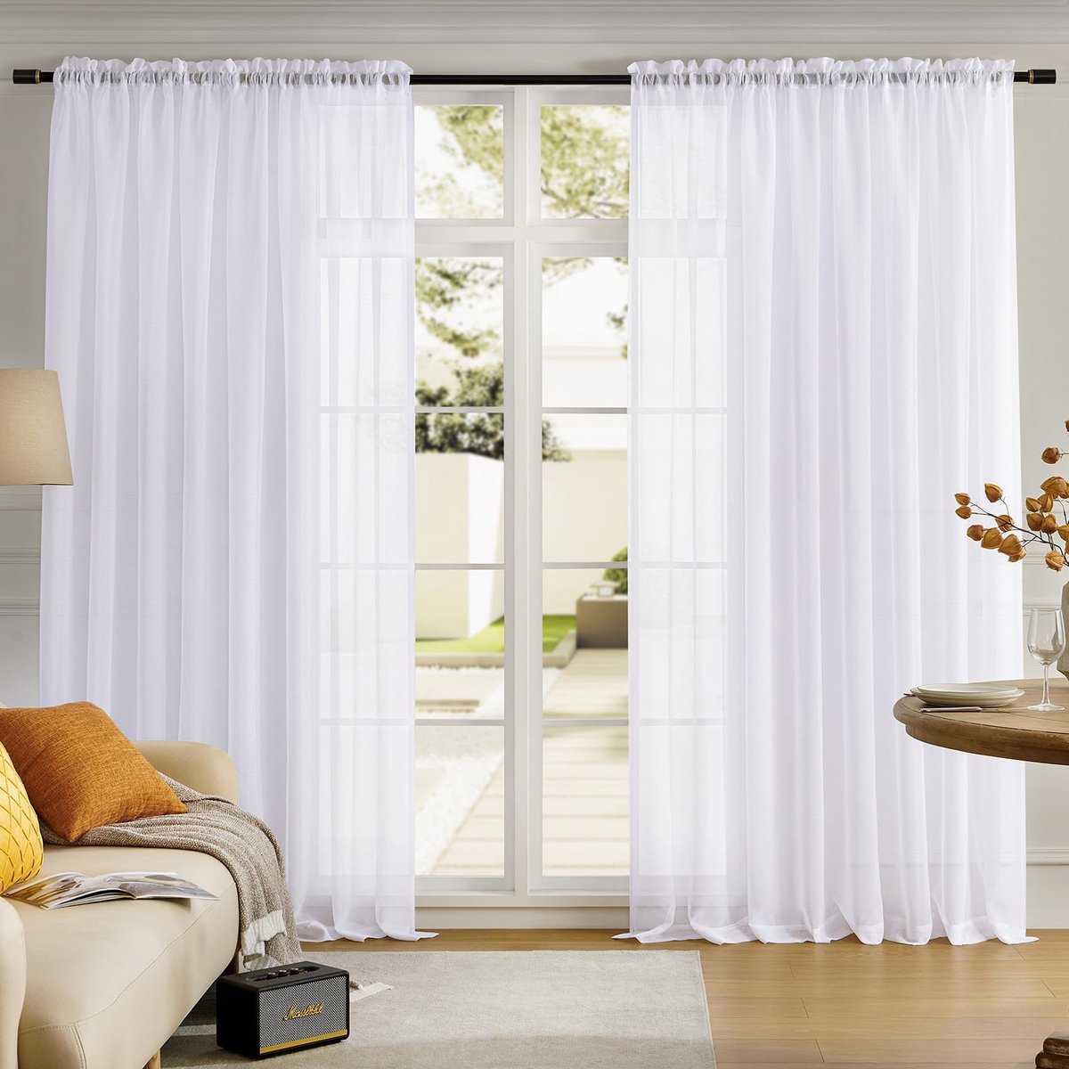 Unyqoos Witte doorzichtige gordijnen voor elegante raambekleding in diverse ruimtes