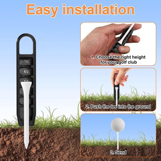 Allecta - Golf Tee Hoogte Aanpasser voor Consistente Swings en Precisie met Kunststof Meetinstrument - 6 Hoogtes van Allecta — afbeelding 4