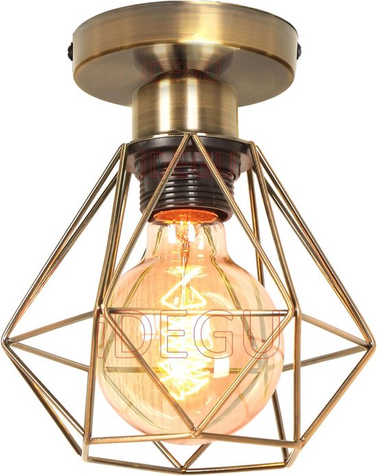 Industriële Metalen Plafondlamp Kooi Design - Geometrische Vintage