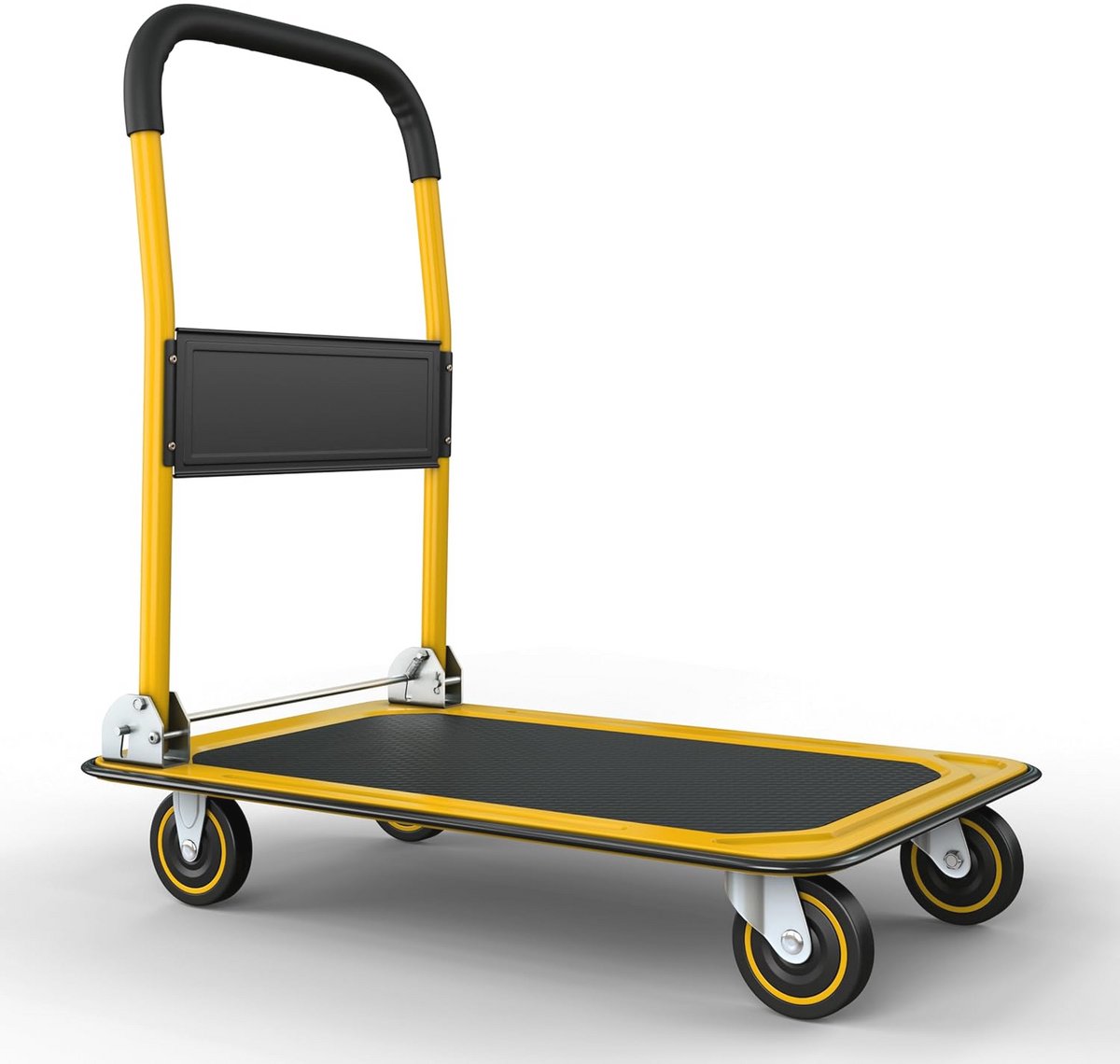 Opvouwbare Duwwagen Dolly - 350 lbs. Capaciteit - Heavy Duty Ruimtebesparend Ontwerp - Draaibare Duwgreep