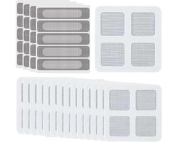 Klamboe Reparatieset - 35 Stuks, Zelfklevende Muggennet Patches voor Deur en Raam, Glasvezel Gaas