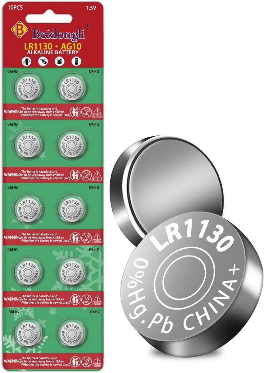 LR1130 Alkaline Knopcelbatterijen - 10 Stuks - 1.5V