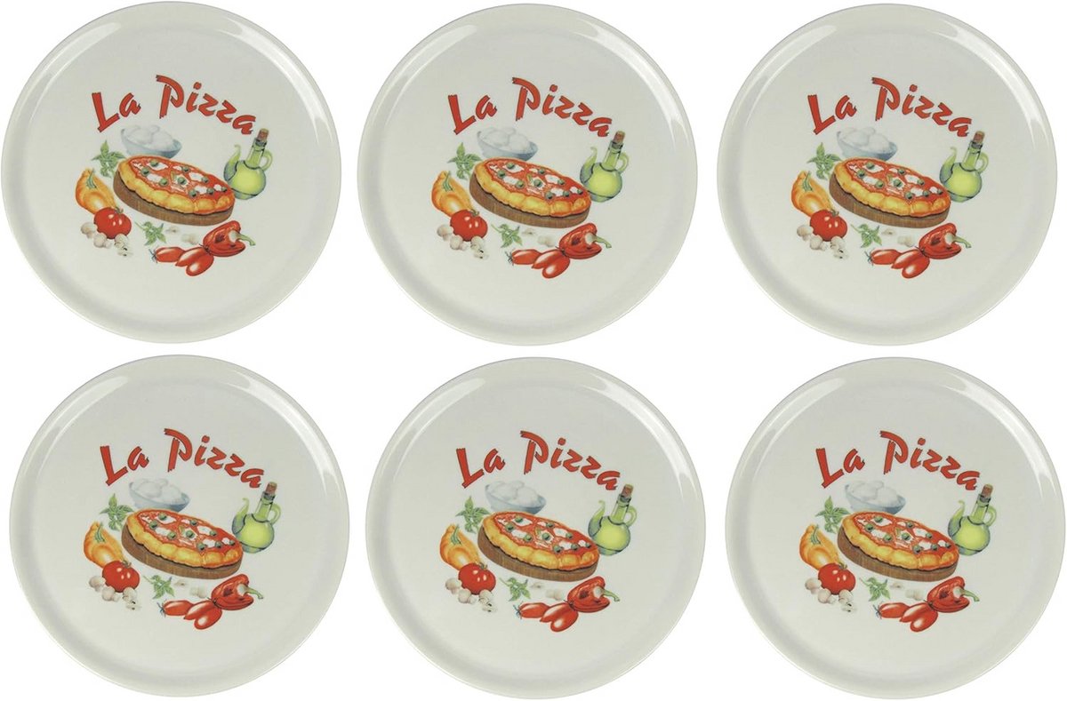Pizzaborden met decoratie 6 stuks, Ø 31 cm