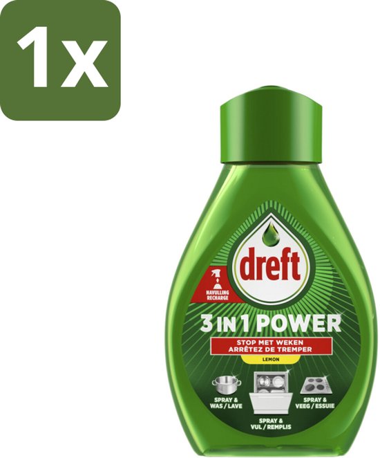 Dreft - Afwas Spray - 3-in-1 Power Citroen - Navulverpakking - 500 ml - 1 stuk