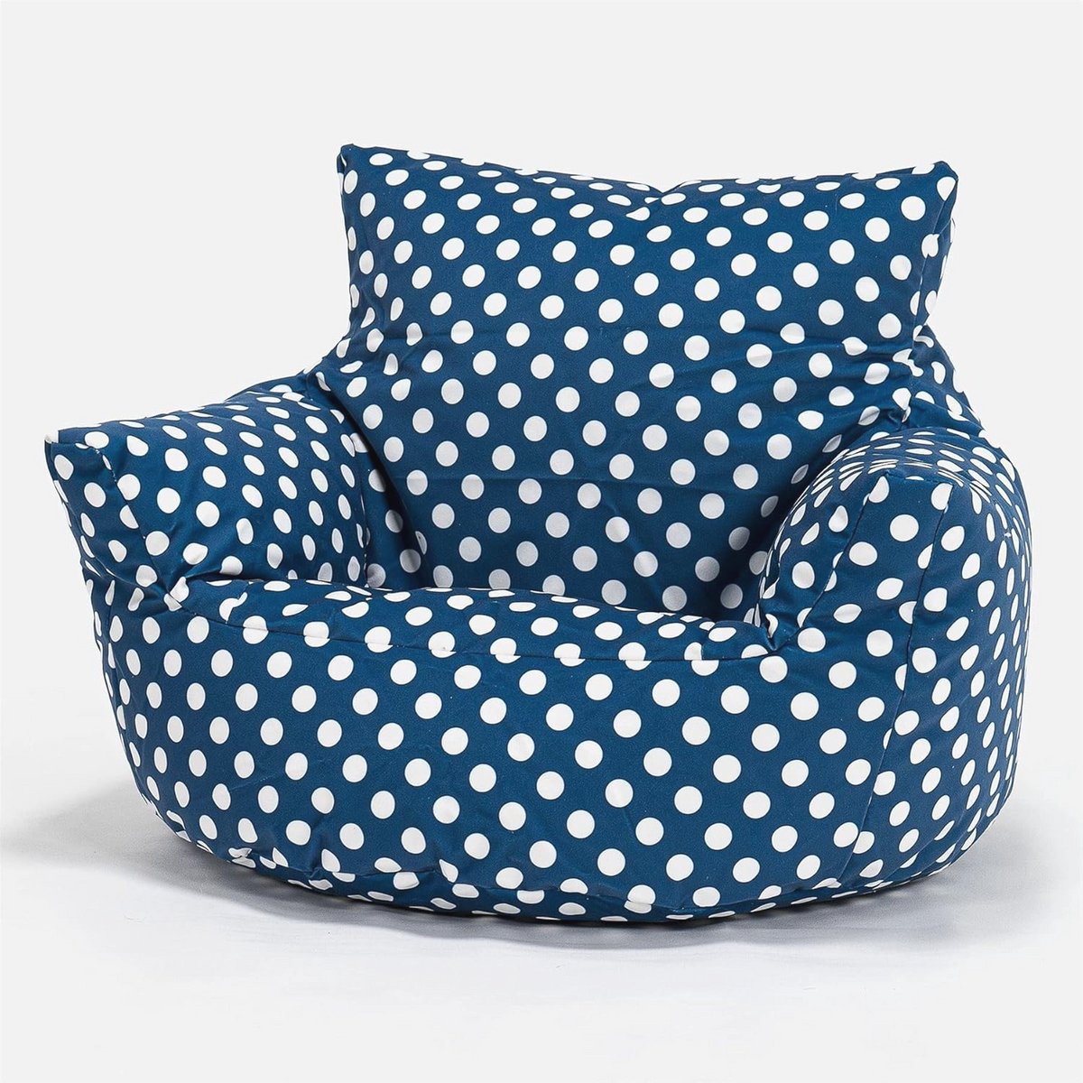 Kinder zitzak stoel met armleuningen - Blauw Polka Dot voor jongens en meisjes