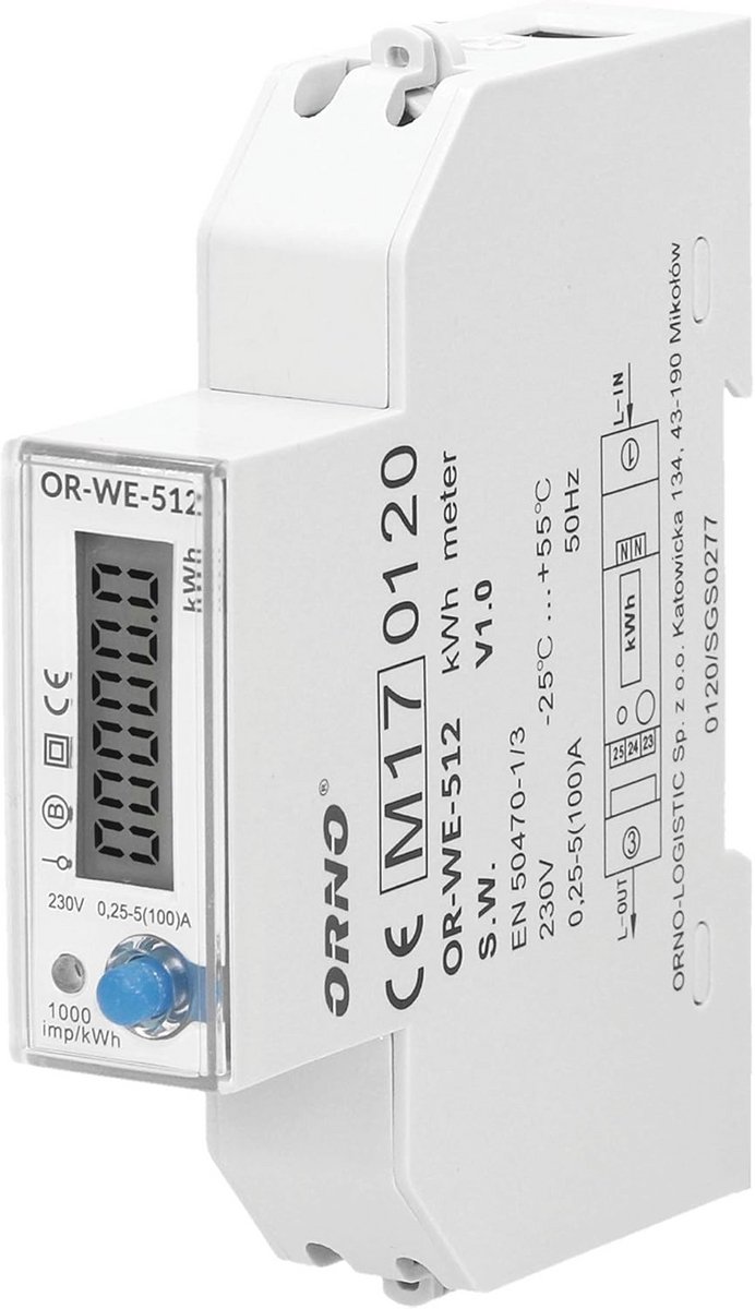 LCD Digitale Ac Meter - 1 Fase Stroomverbruik Meter voor 100A