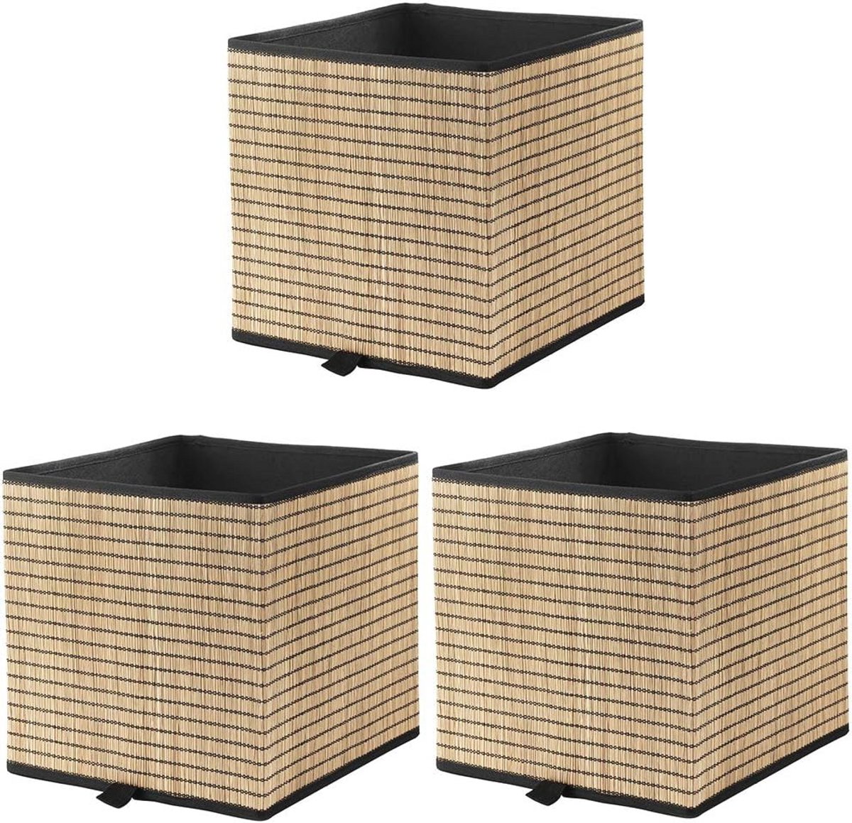 Opbergmanden set van 3 - 100% gerecycled karton en zeegras - Perfect voor KALLAX