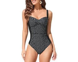 WIN.MAX Women's Tankini Swimwear Set High Waist Ruffle Valance 2-Piece Bikini Set Swimming Costume Plus Size Swimsuit