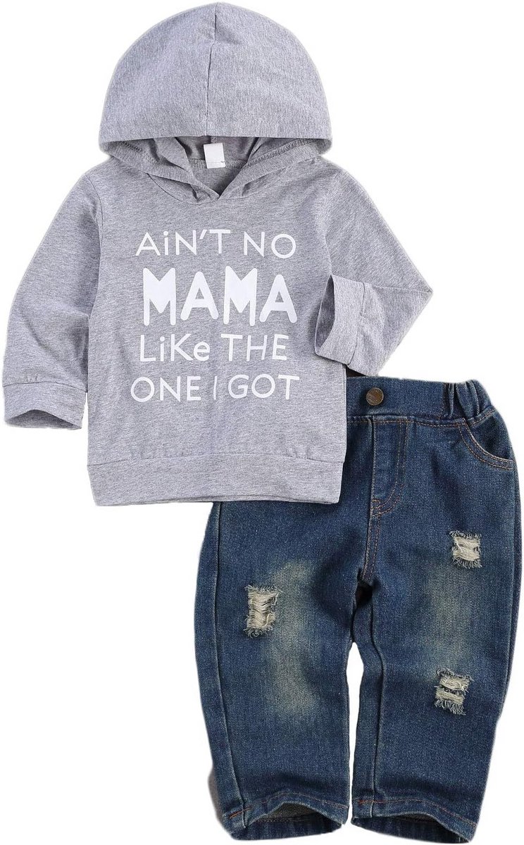 Baby Jongen Set: Hoodie Sweatshirt en Jeans - Herfst & Winter Kleding 6-24 Maanden