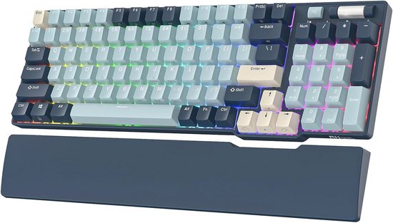 RK ROYAL KLUDGE F99 Draadloos mechanisch toetsenbord met nummerblok, tri-mode hot-swap-compatibel gamingtoetsenbord met 95% 100 toetsen, BT/2,4 G/USB-C, Pro-software, 5000 mAh batterij, aangepaste