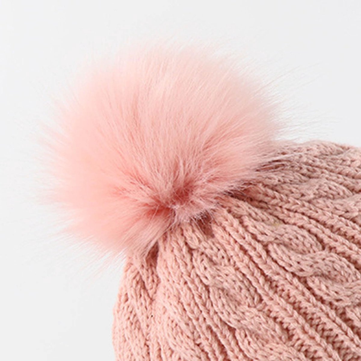 Wintermuts, handschoenen en sjaalset voor kinderen, kindermutsen, muts met pompon, gebreide hals, warme handschoenen, cadeau voor meisjes van 5-10 jaar, roze — cadeau in Mode & Accessoires - foto 5