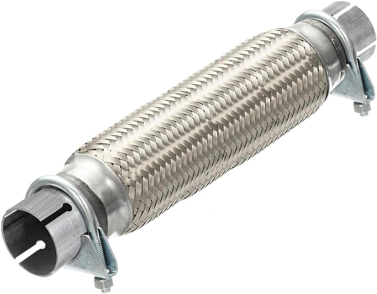 Allecta - Flexibele uitlaatpijp met klemmen 45mm x 250mm/350mm - RVS Uitlaatreparatie - Flexibele buis met uitlaatpijpconnector