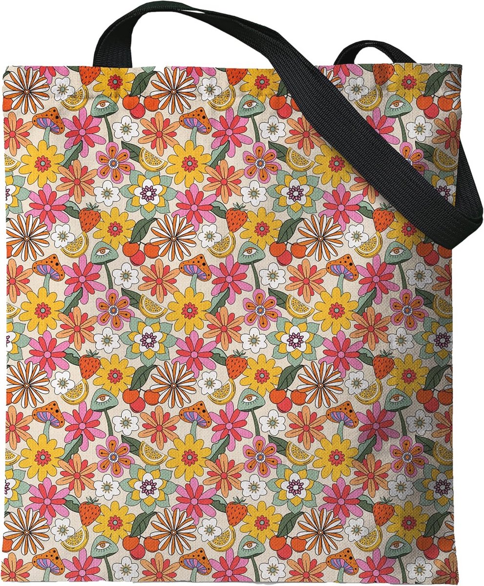 Loxato The Tote Bag esthetisch, tote bag met ritssluiting en binnenzak, boodschappentas voor dames, canvas tas met ritssluiting, universiteit, schoudertas voor dames