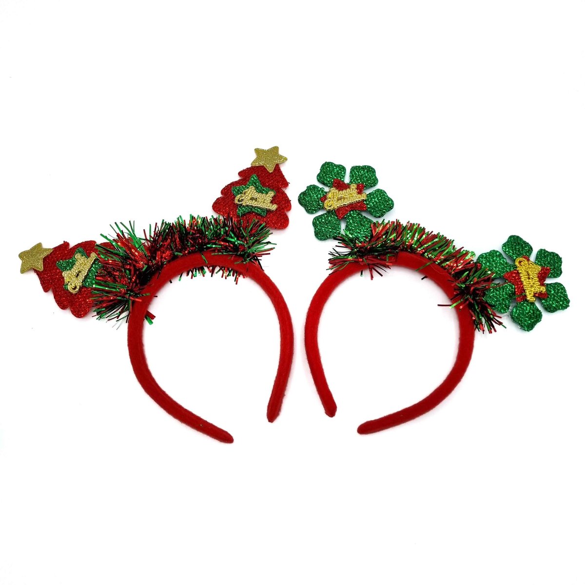 Gadgetpoint - Haarband - Diadeem - Kerst - Kerstman - Kerstboom - Kerst - Kerstmis - Christmas - Xmas - Set van 2 - Kerstboom Groen Rood