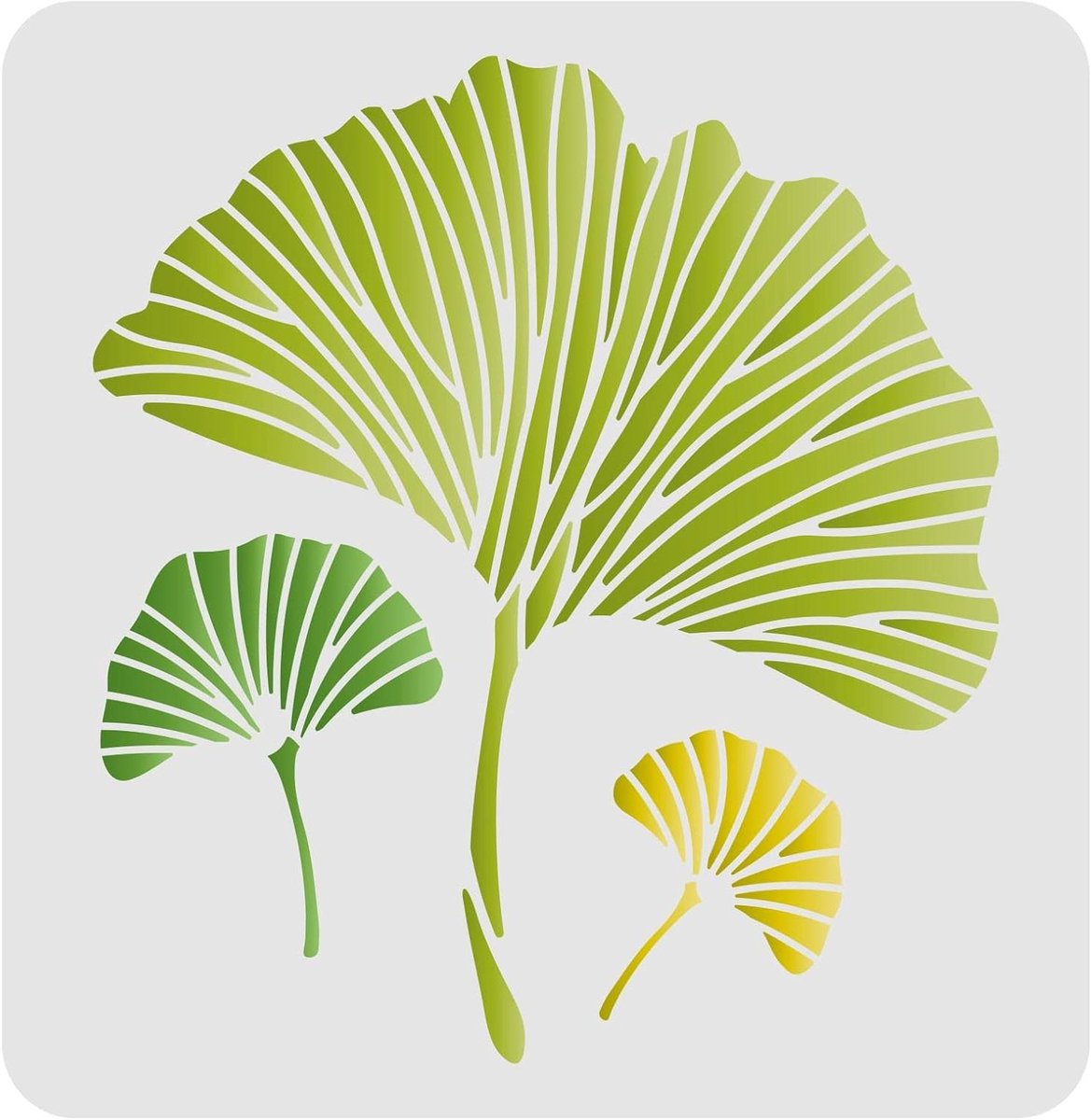 Allecta - Ginkgo Bladeren Stencil Set 30x30cm voor Schilderen, Bakken en DIY