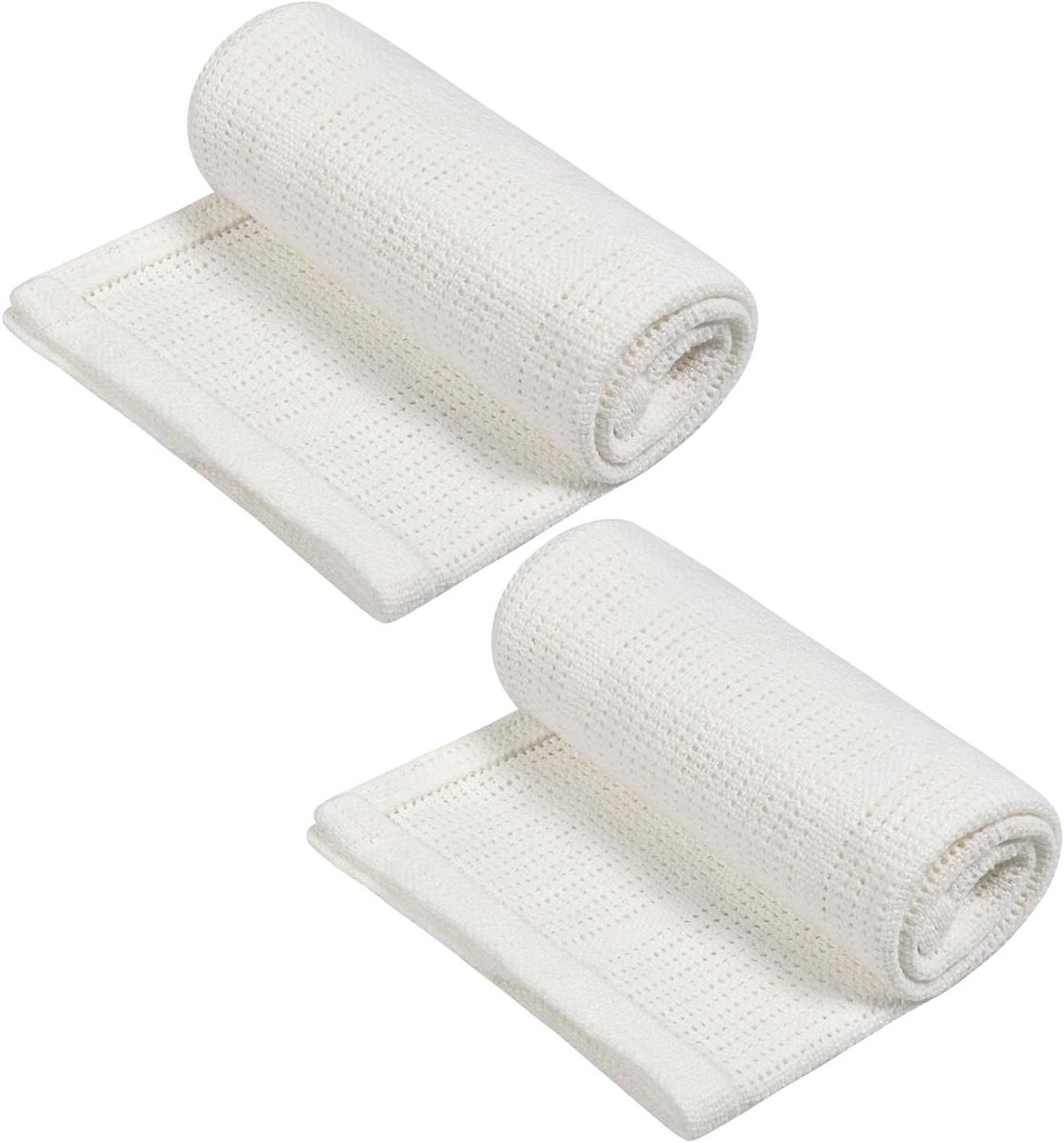 Allecta - 100% katoenen babydeken voor wieg, kinderwagens, set van 2 warme babydekens - pasgeboren baby - inbakerdeken - 75x100cm