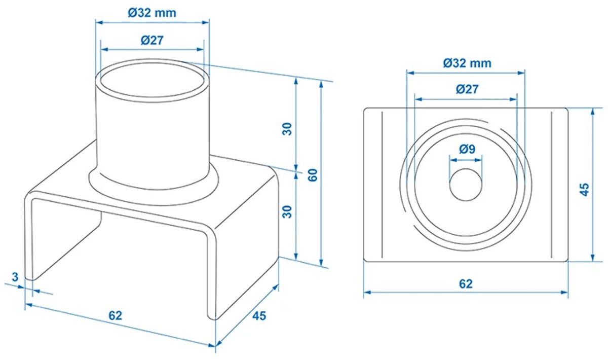 VCTparts® Adapter Opzetstuk voor Potkrik Veiligheidsbeugel - U-klem