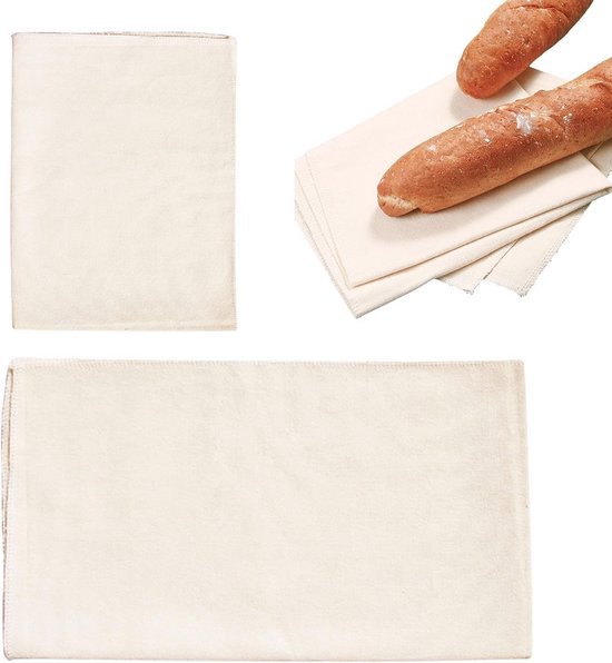 2x Linnen doek voor het bakken van brood - Deegdoek gemaakt van 100