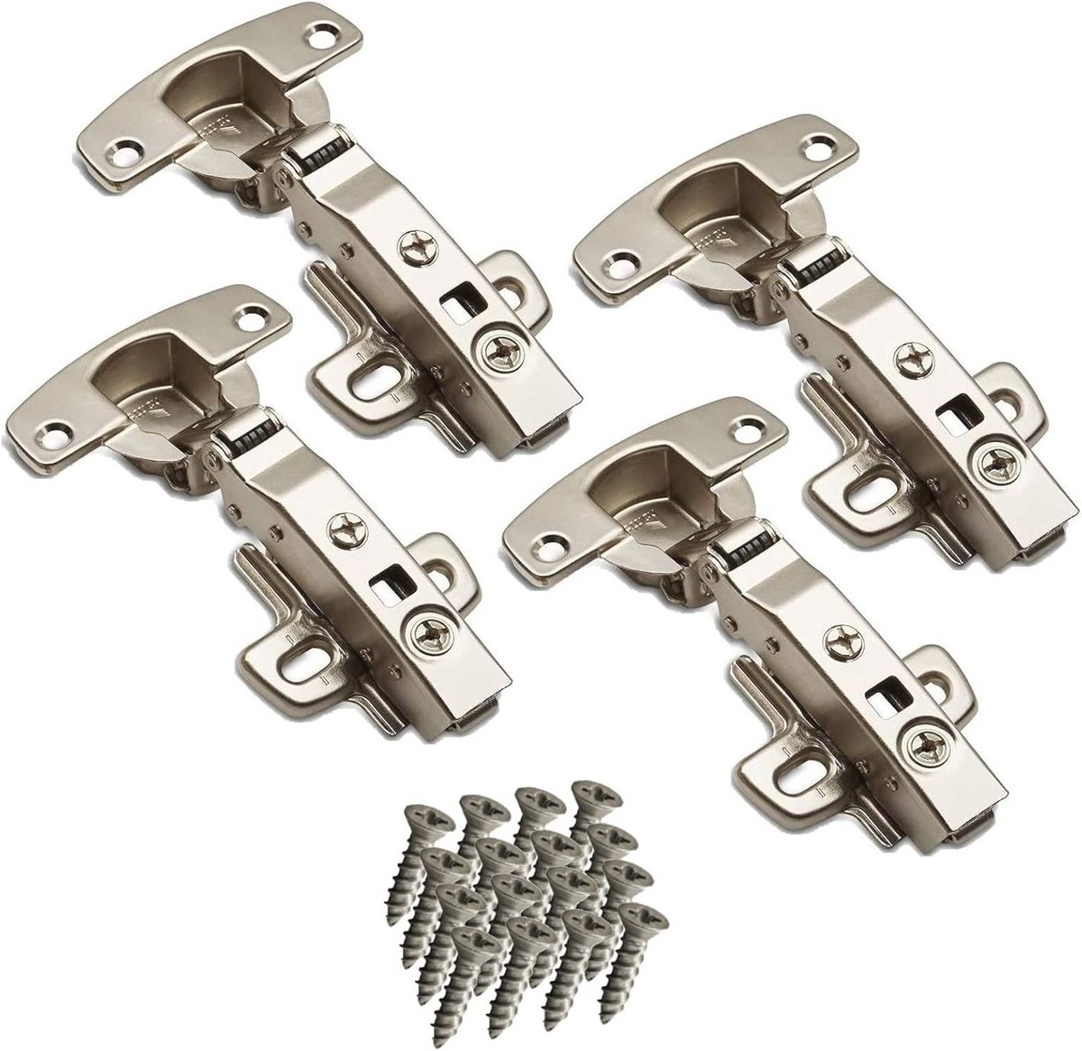 Hettich 4 stuks Soft-close Hoekpotsscharnieren 110° met Schroeven - Demping en Verstelbaarheid