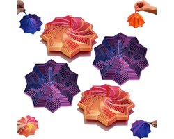 4 stuks - 3D-geprint tienhoekig stressverlichtend speeltje met handvat voor de vingertoppen - Sensorische stressverlichtende ster met handvat - Fractaal zeshoekig stressverlichtend speelgoed - Een ideaal cadeau voor stressverlichting