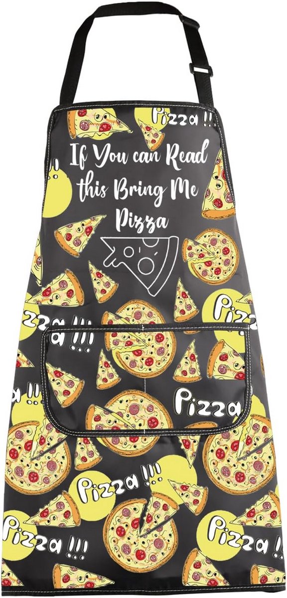 Grappig Pizzaschort voor Pizza Liefhebbers - Keukenschort met Zak
