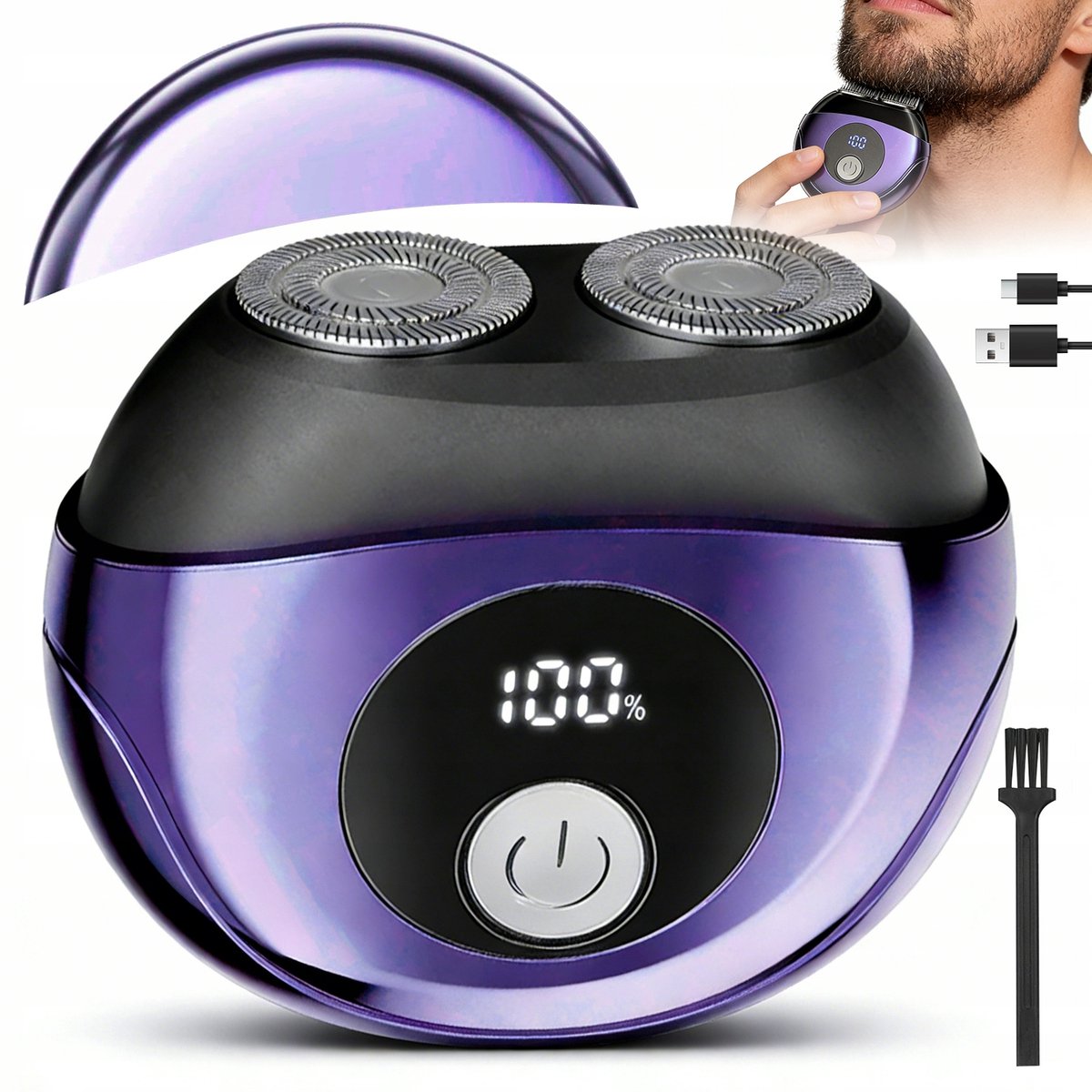 Mini Elektrisch Scheerapparaat - Elektrisch Reis Scheerapparaat - Magnetisch Oplaadbaar - IPX6 Waterdicht - 150 minuten Accuduur - Inclusief opbergtas en oplader - Voor Mannen, Reizen & Cadeau