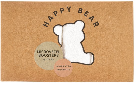 HappyBear | Microvezel booster set - 4 stuks | Wasbare luiers | Inleggers