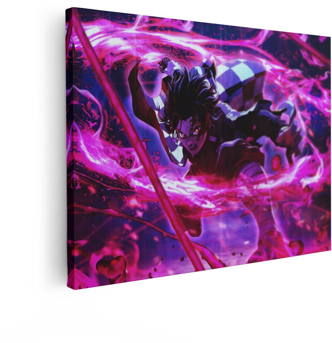 Artaza Canvas Schilderij Demon Slayer - 120x90 cm - Anime Wanddecoratie Tanjiro Kamado - M
