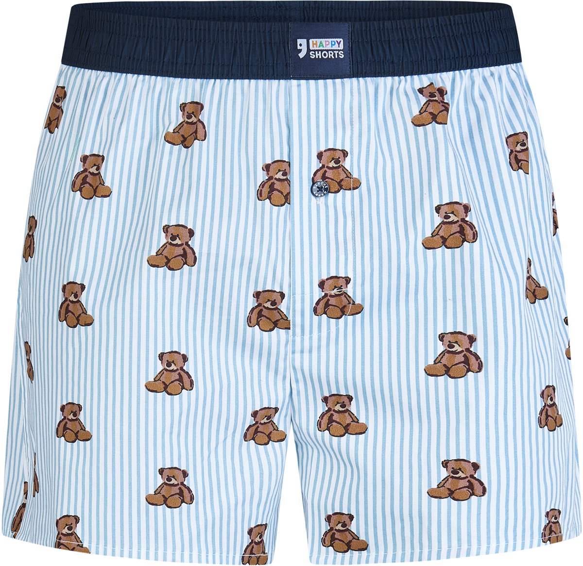 Happy Shorts X Wijde Boxershorts Heren - Teddyberen Knuffel - Gestreept - Valentijn Special - Maat L