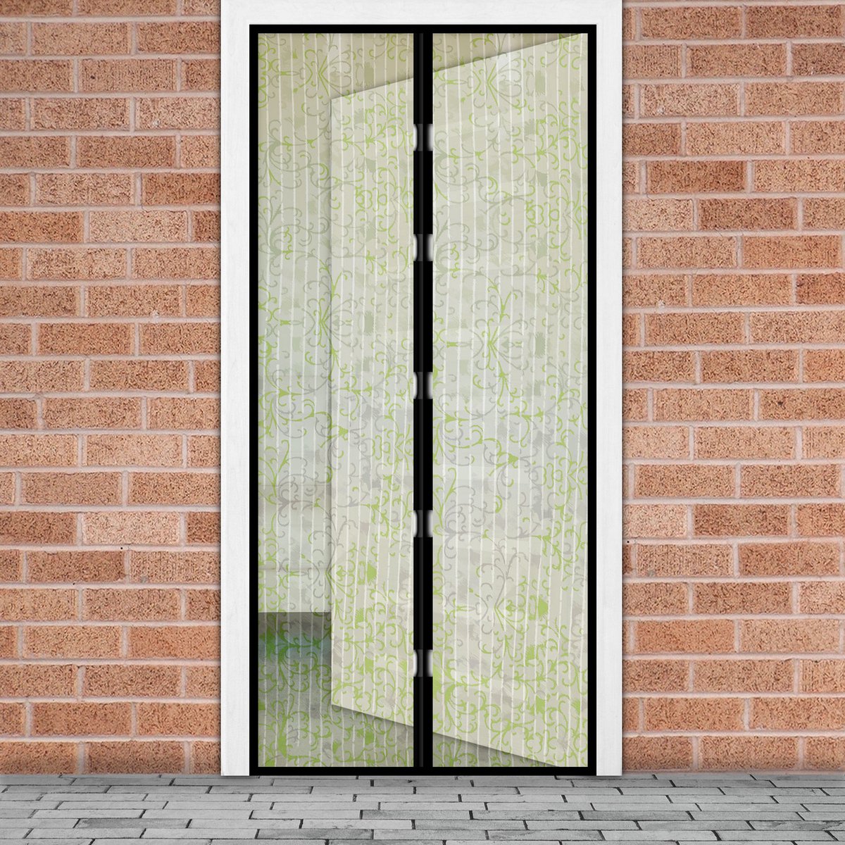 Magnetisch Vliegengordijn / Hordeur Tegen Insecten – Hor met Magneten – Bloemenpatroon – 100 x 210 cm – Zelfsluitend – Met Klittenband – Wasbaar en UV-Bestendig [11398H]