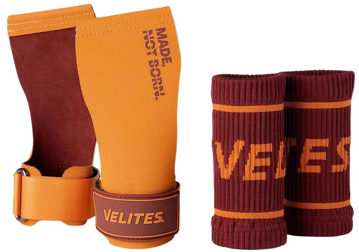 Velites All Terrain Hand Grips – CrossFit Handbeschermers – Met & Zonder Chalk – Orange Brown – XL