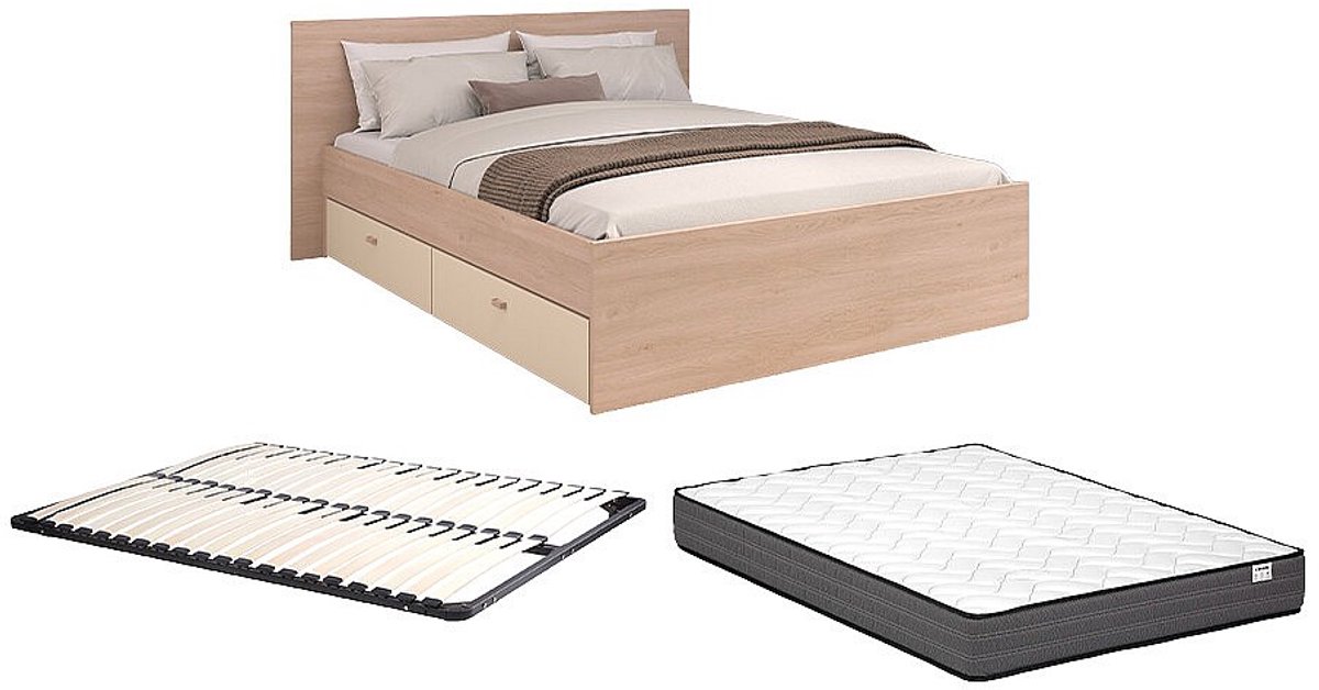 Vente-unique Bedframe hout beige 160 x 200 cm VELONA