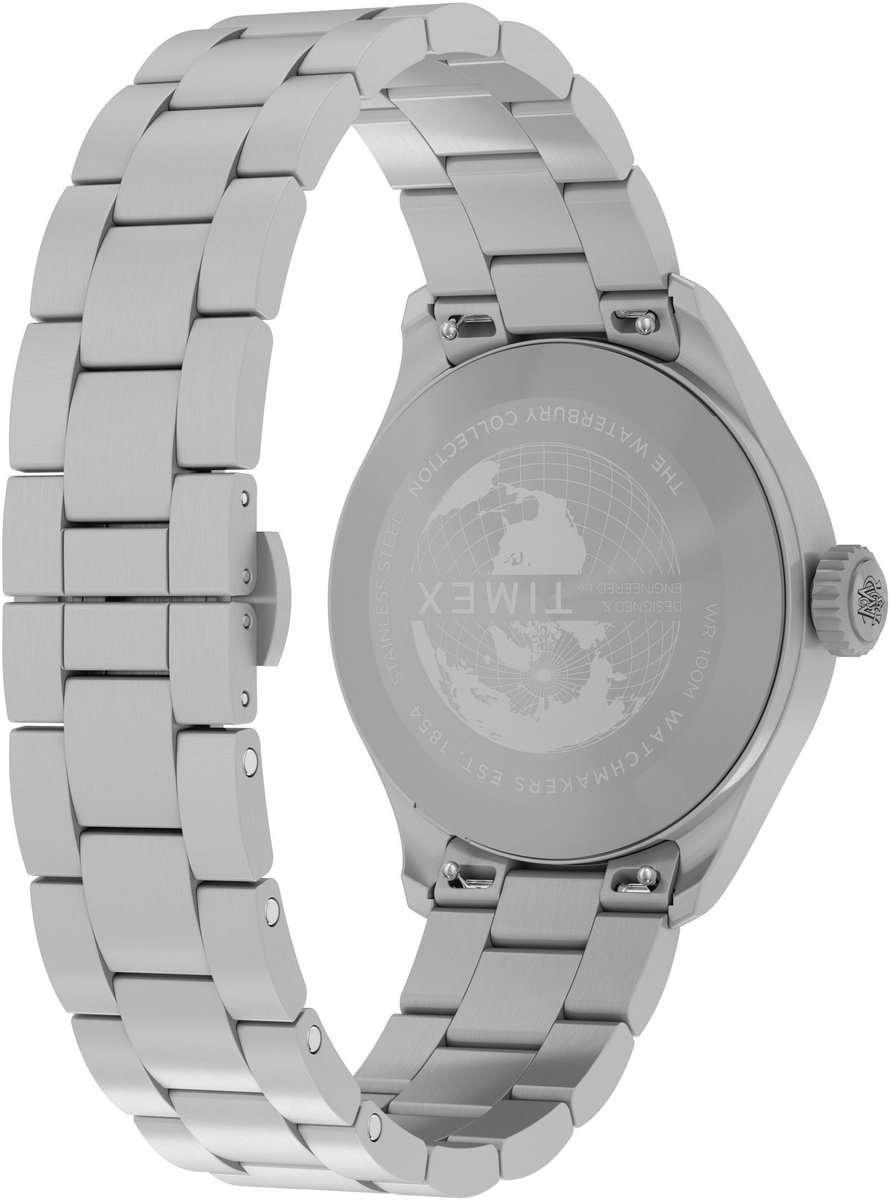 Timex Waterbury Ace Quartz Analoog Horloge Zilverkleurig Kast: 100% Roestvrij Staal | Armband 100% Roestvrij Staal 41 mm TW2Y18800AJ