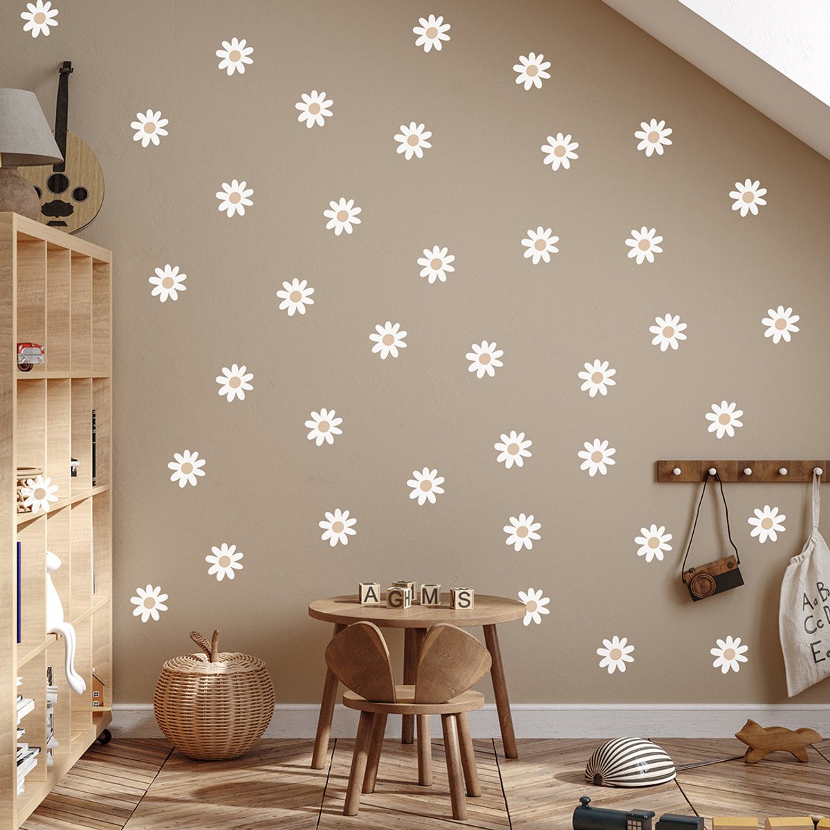 Muurstickers - Daisies VI - white Daisies VI