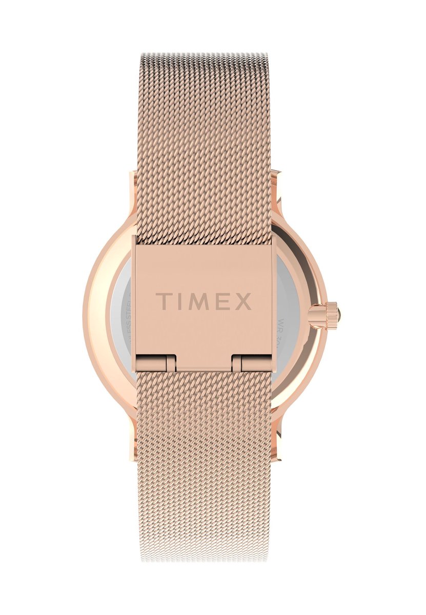 Timex Transcend Quartz Analoog Horloge Roségoudkleurig Case: 100% Low Lead Brass | Armband: 100% Stainless Steel 31 mm TW2U98100AJ