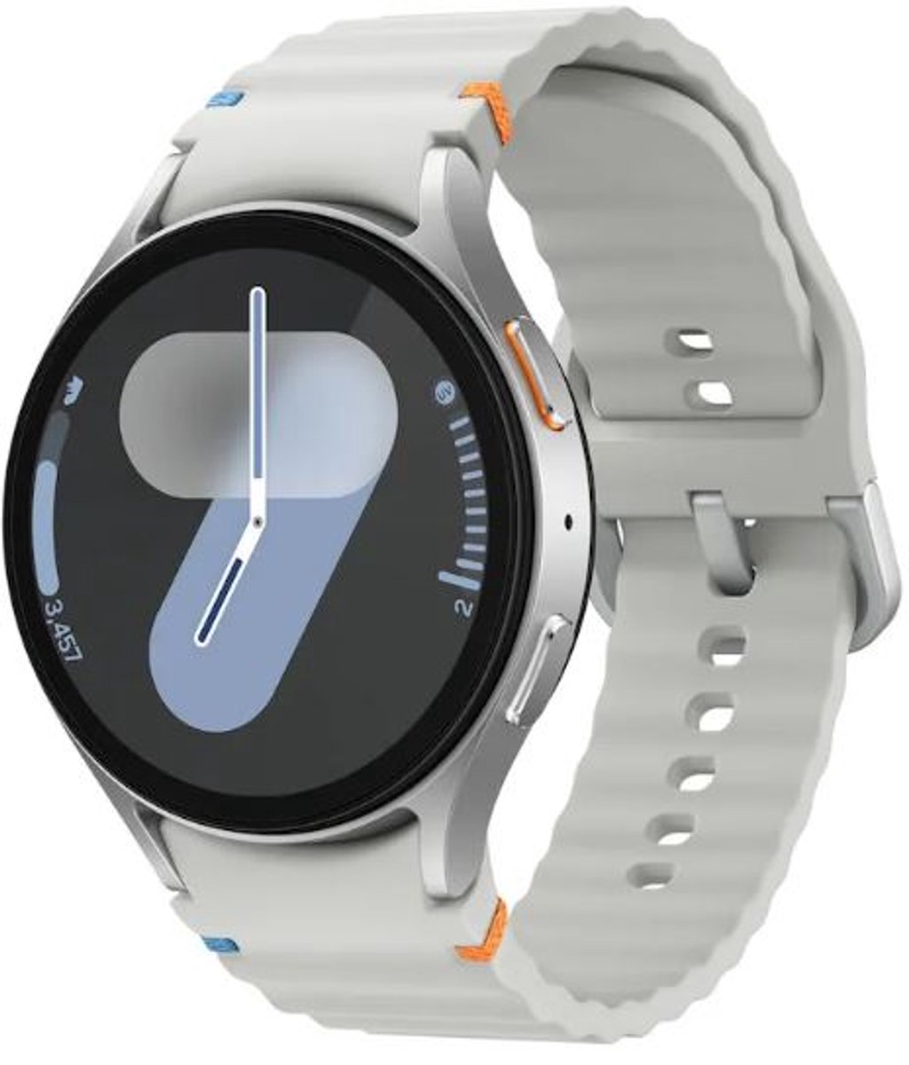 Horlogebandje - Smartwatch bandje - Watchband - Geschikt voor Samsung Galaxy Watch 7 (40 & 44mm) / 6 Classic (43 & 47mm) / 5 (Pro) / 4 (Classic) / FE - Siliconen Wave - Wit - Jonyx
