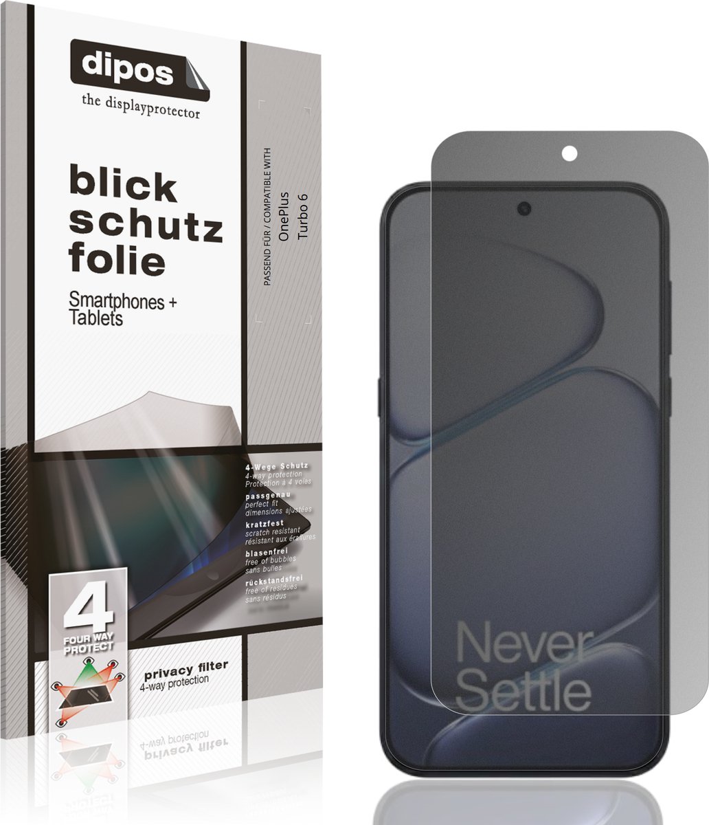 dipos – Matte Privacy Screenprotector geschikt voor OnePlus Turbo 6 | Anti-Spy Beschermfolie