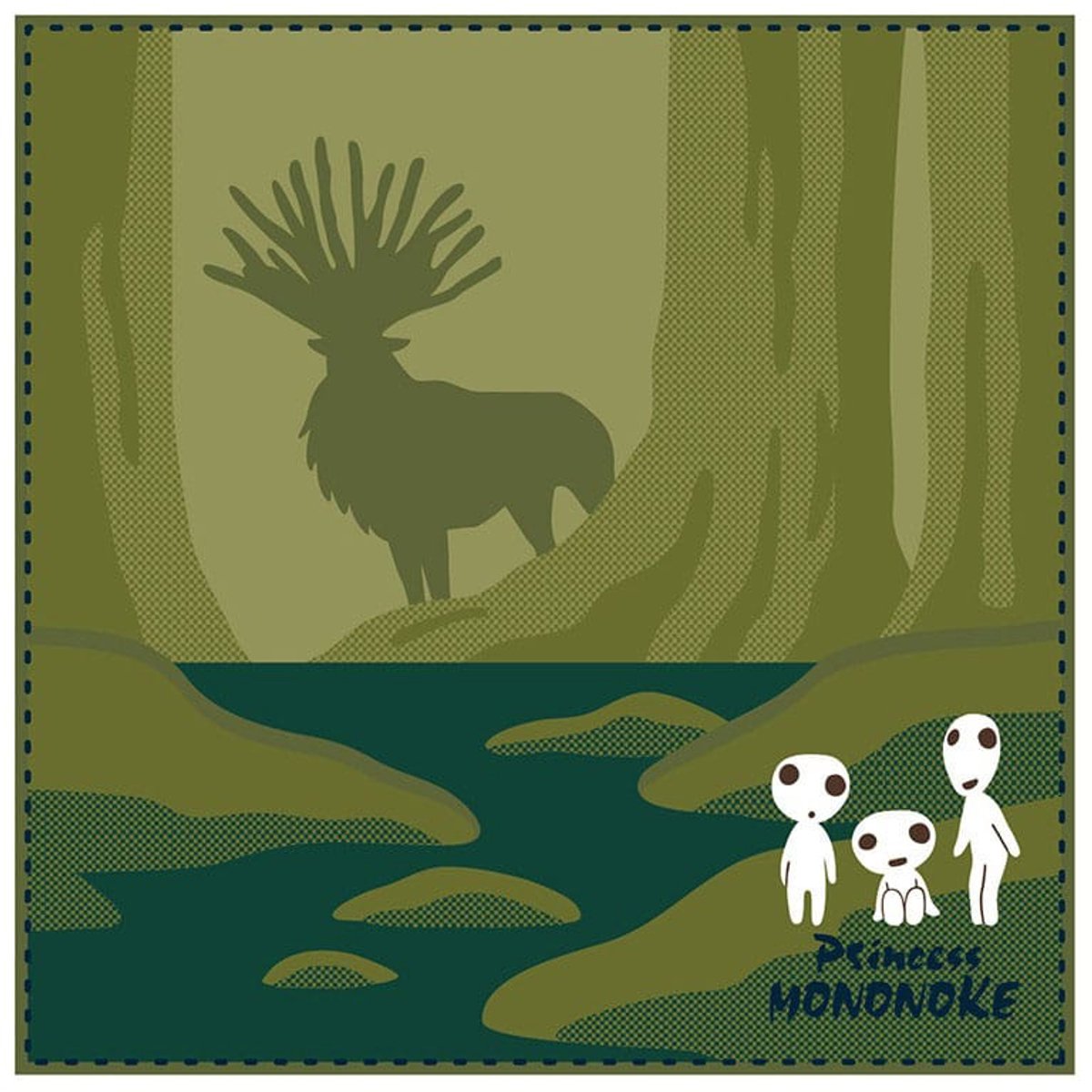 Marushin Studio Ghibli Mini Towel Princess Mononoke Shadow of the Deer God 25 x 25 cm Towels